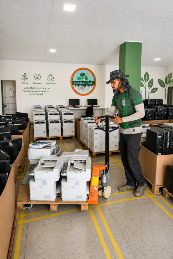 Participante de ação ambiental do Instituto Arvoredo