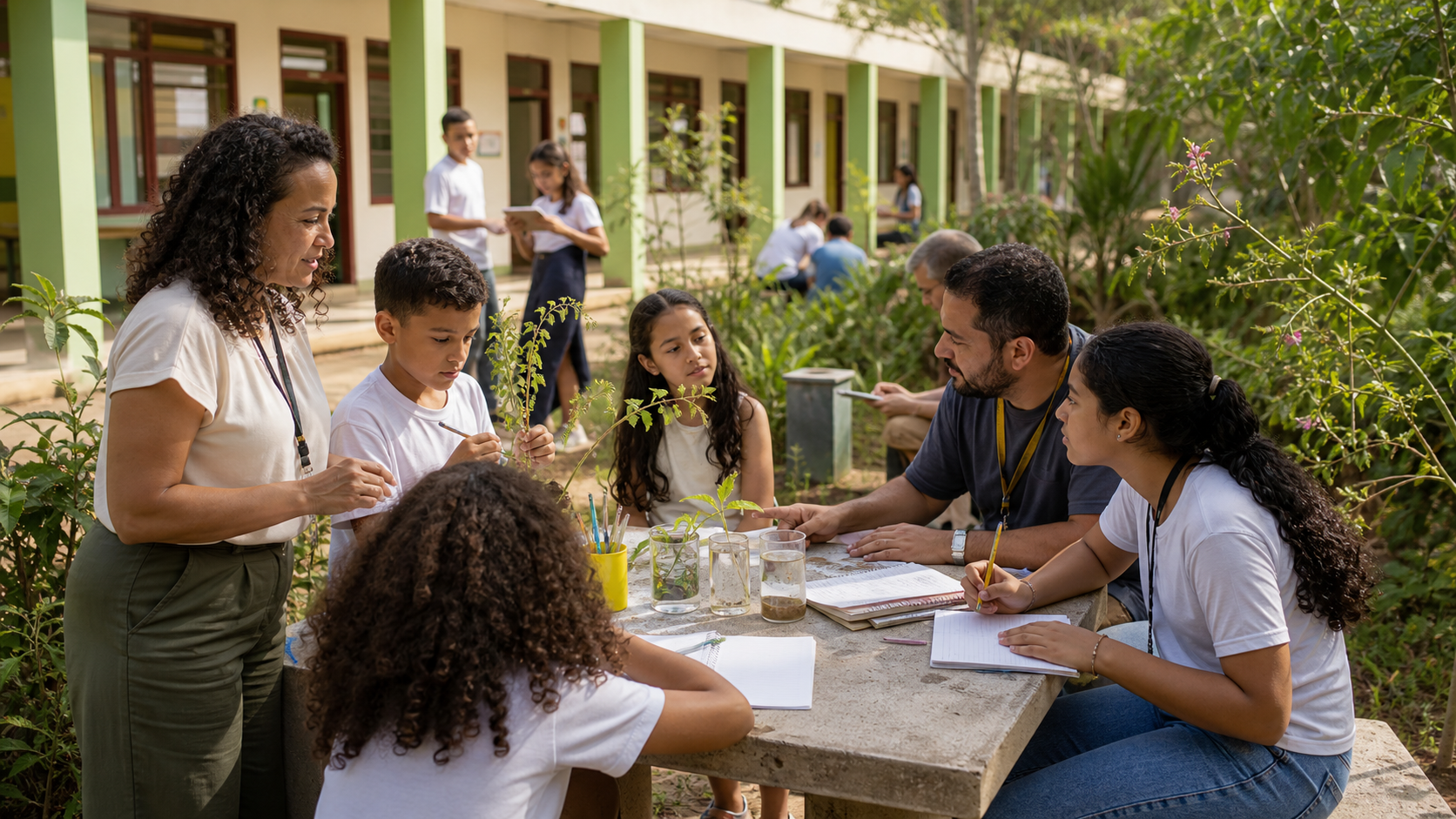 Professores e estudantes desenvolvem atividade de educação ambiental integrada ao cotidiano escolar